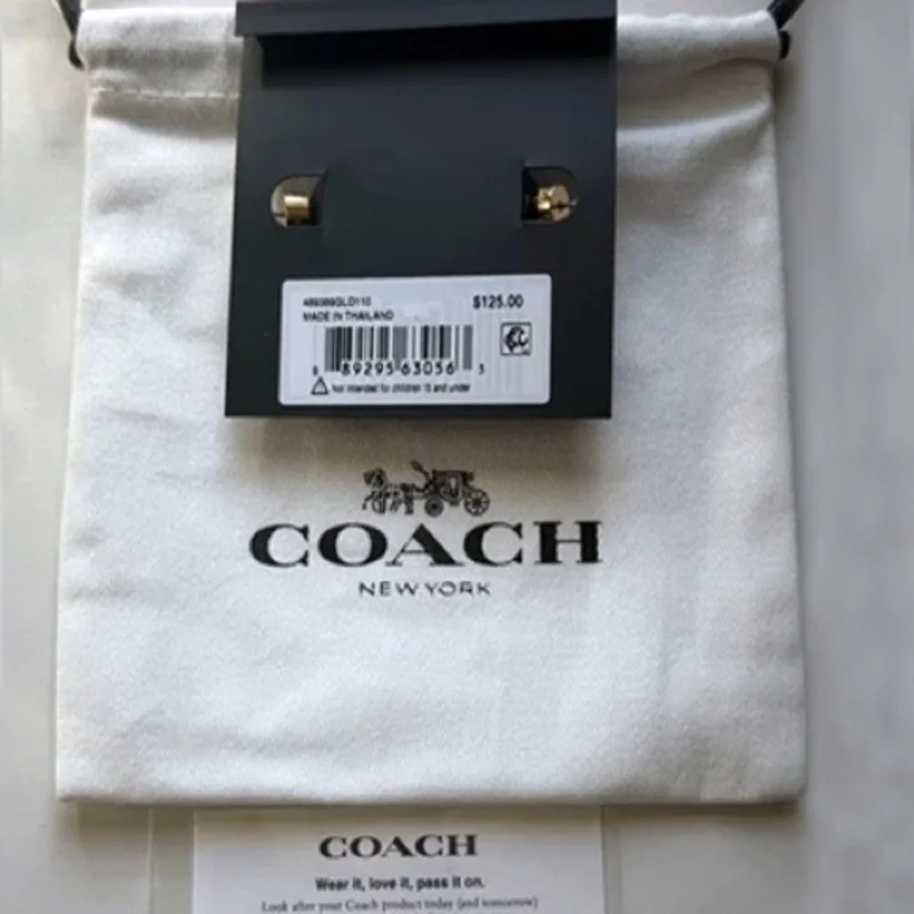 Coach 𝐍𝐖𝐓 Signature Pavé Rexy T-Rex Charm Huggie Earrings - Picture 5 of 10